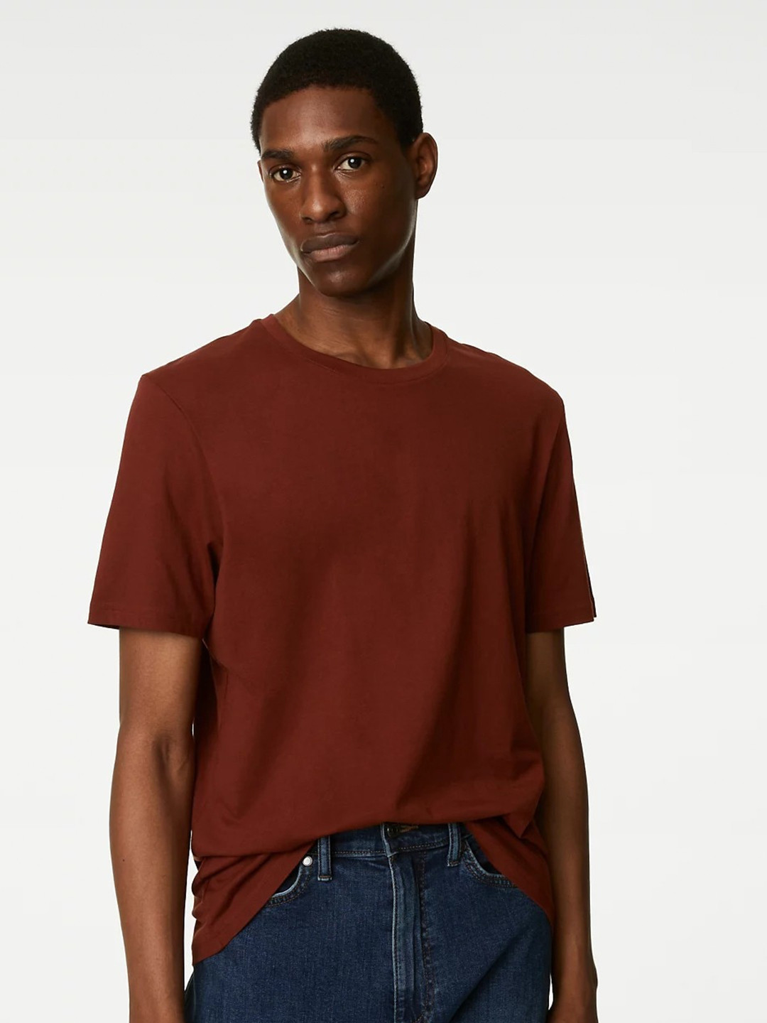 

Marks & Spencer Men Pure Cotton T-shirt, Rust