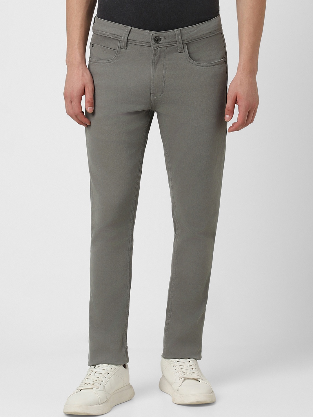 

Peter England Men Clean Look Tapered Slim Fit Stretchable Jeans, Grey