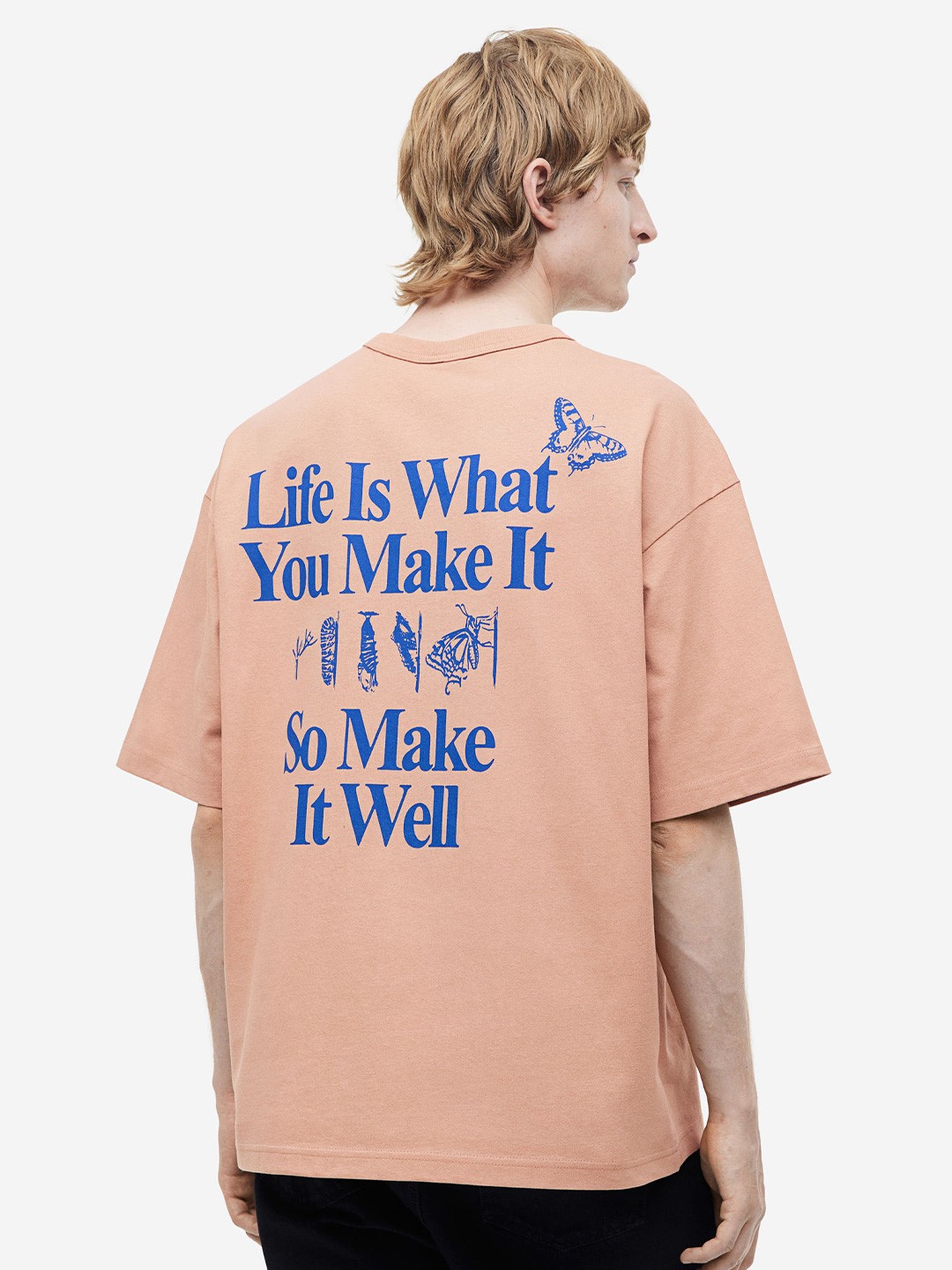 

H&M Oversized Fit Cotton T-Shirt, Pink