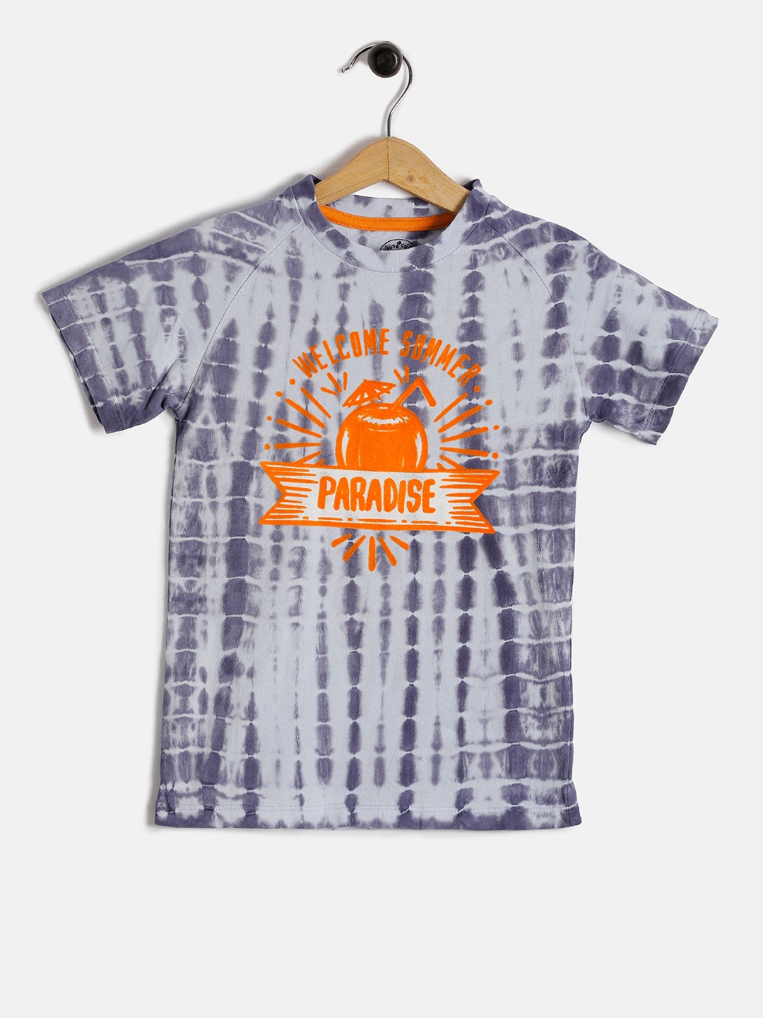 

JusCubs Boys Graphic Print Round Neck Short Sleeve Cotton T-Shirt, Blue