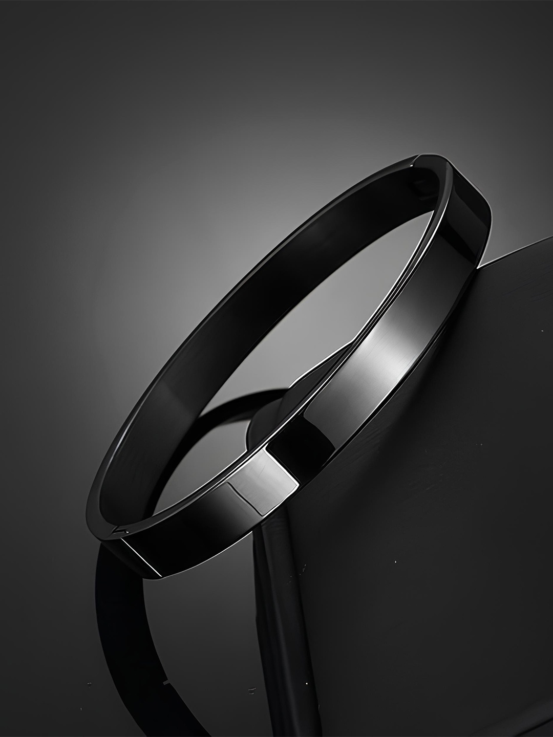 

KARISHMA KREATIONS Solid Kada Bracelet, Black