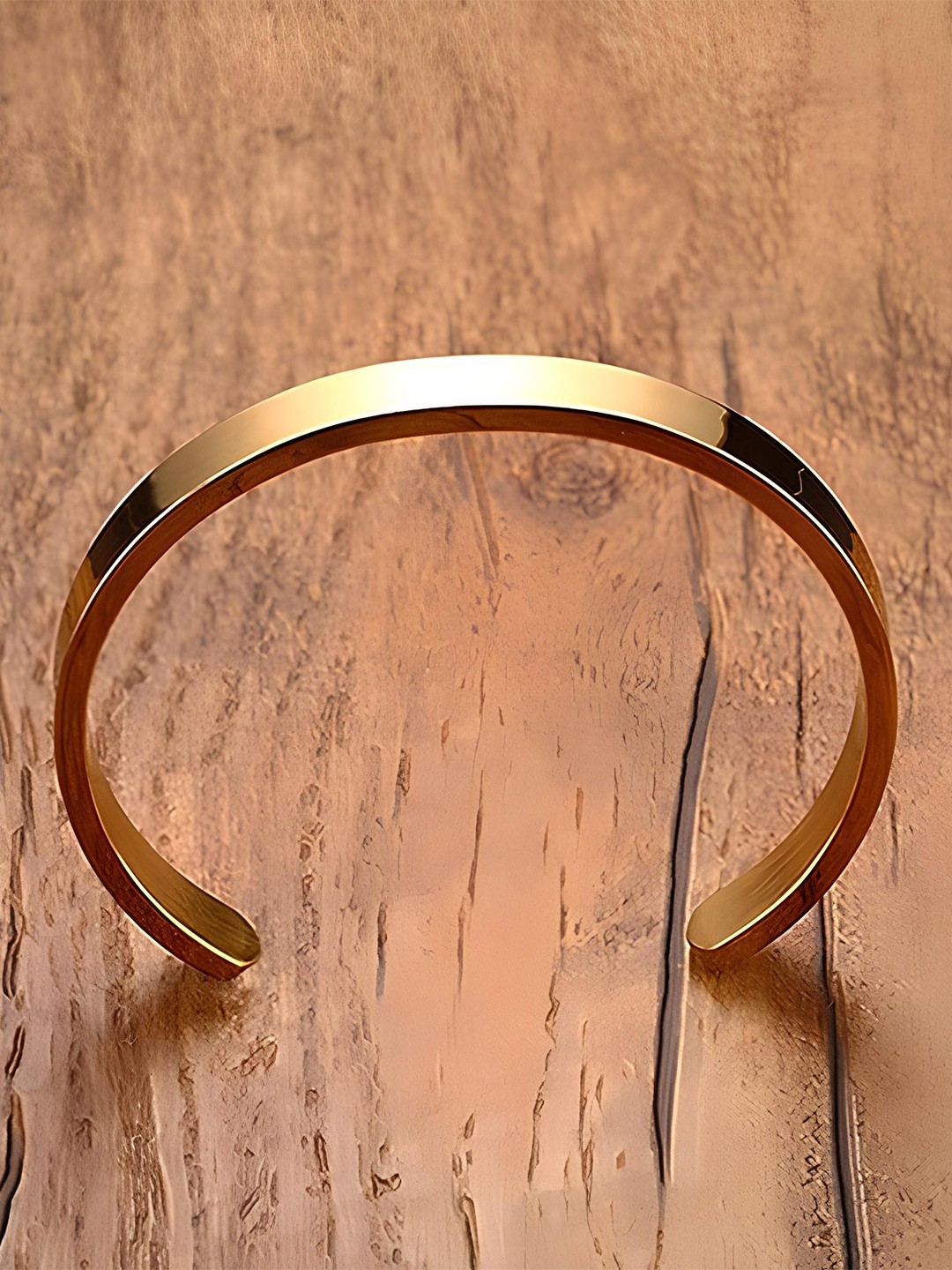 

KARISHMA KREATIONS Unisex Stainless Steel Gold-Plated Kada Bracelet