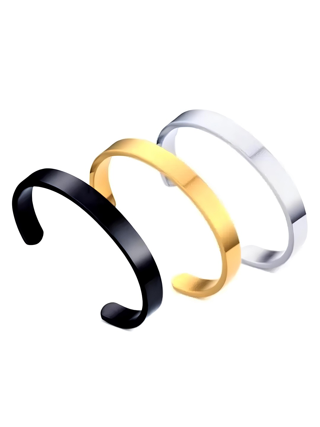 

KARISHMA KREATIONS Unisex Set of 3 Gold-Plated Kada Bracelet