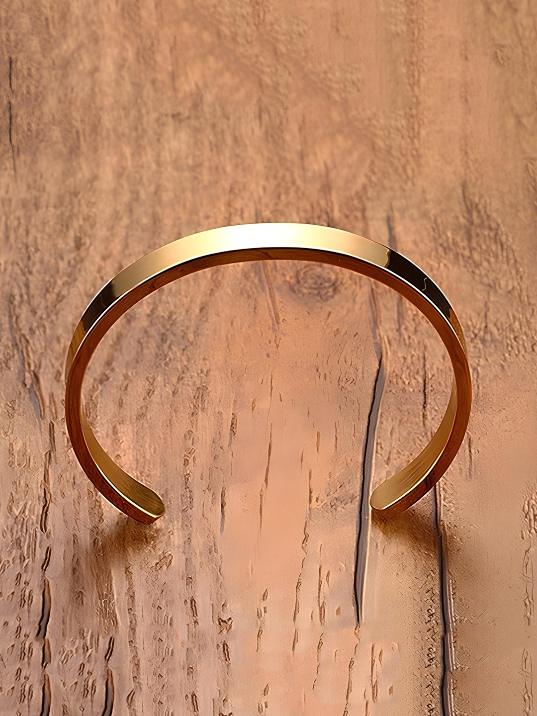 

KARISHMA KREATIONS Unisex Stainless Steel Gold-Plated Kada Bracelet