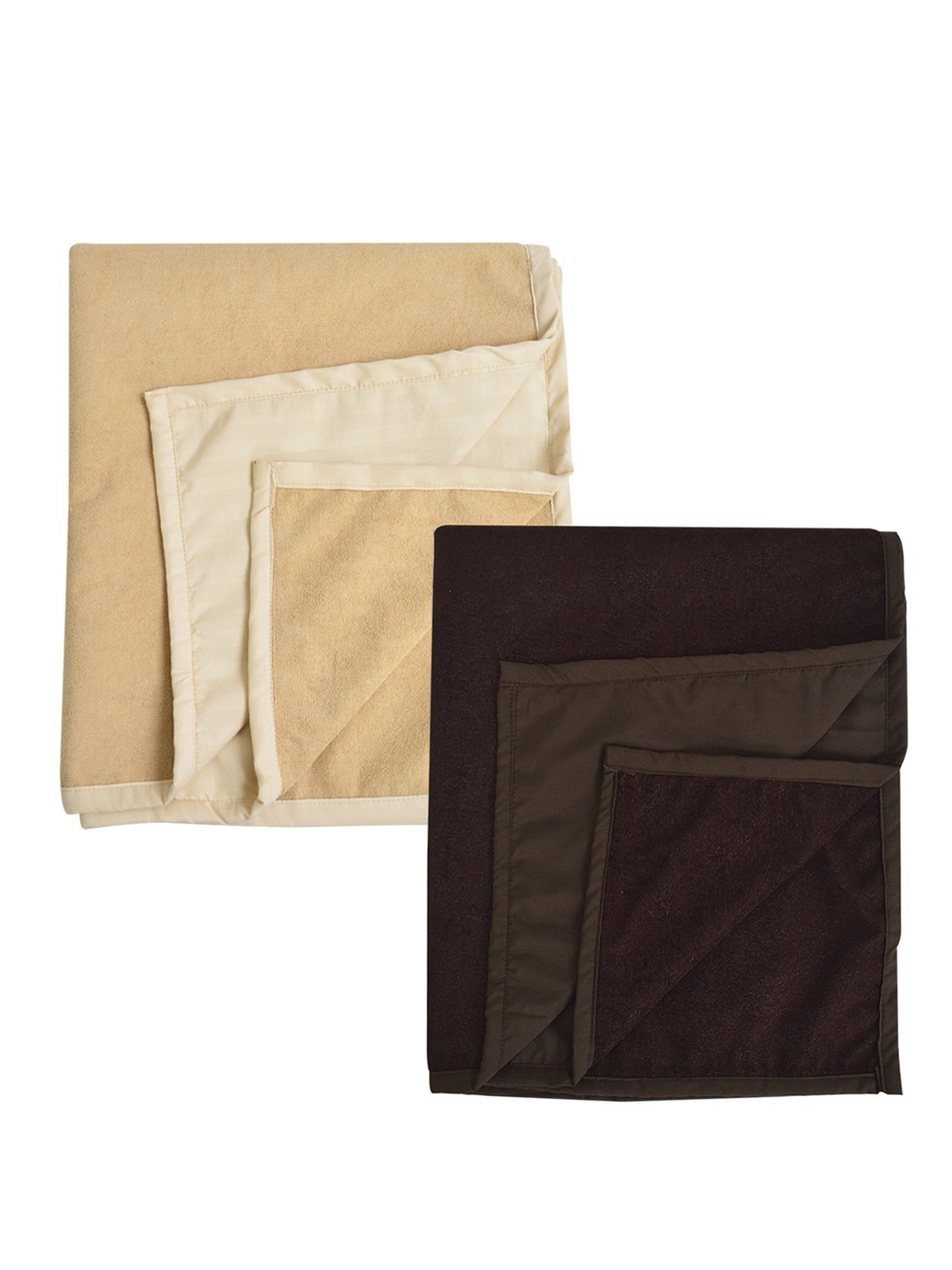 

Adbeni Infants Beige & Coffee Brown 2 Pieces 210 GSM Waterproof Mattress Protectors