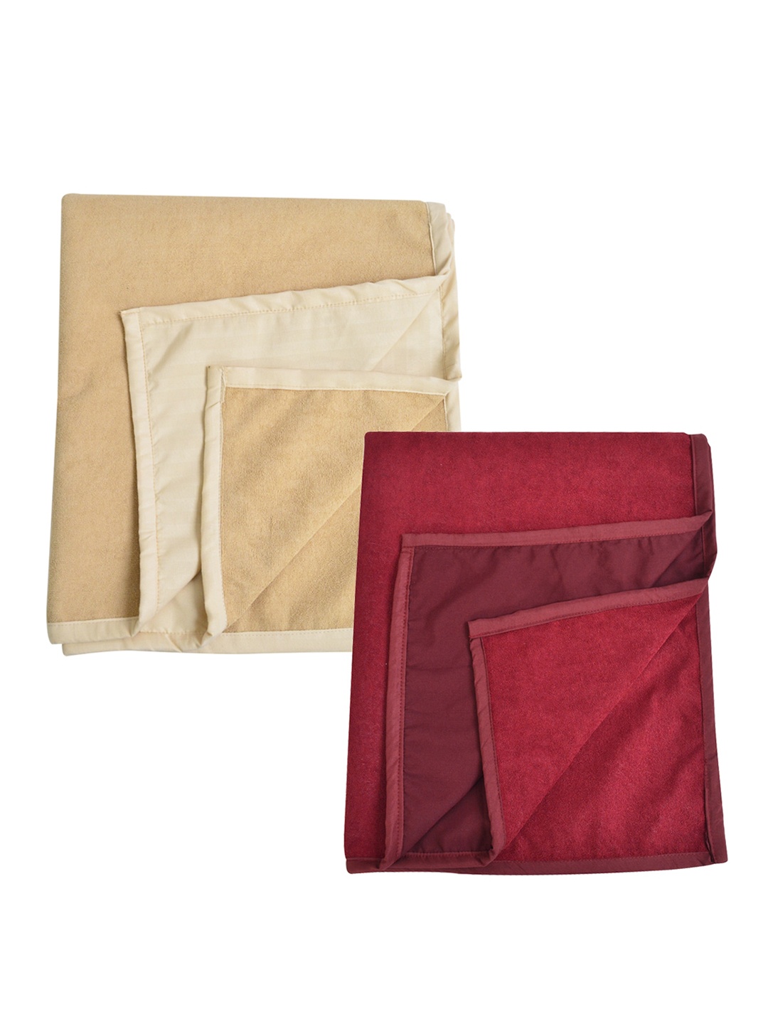 

Adbeni Infants Beige & Maroon 2 Pieces 210 GSM Waterproof Mattress Protectors