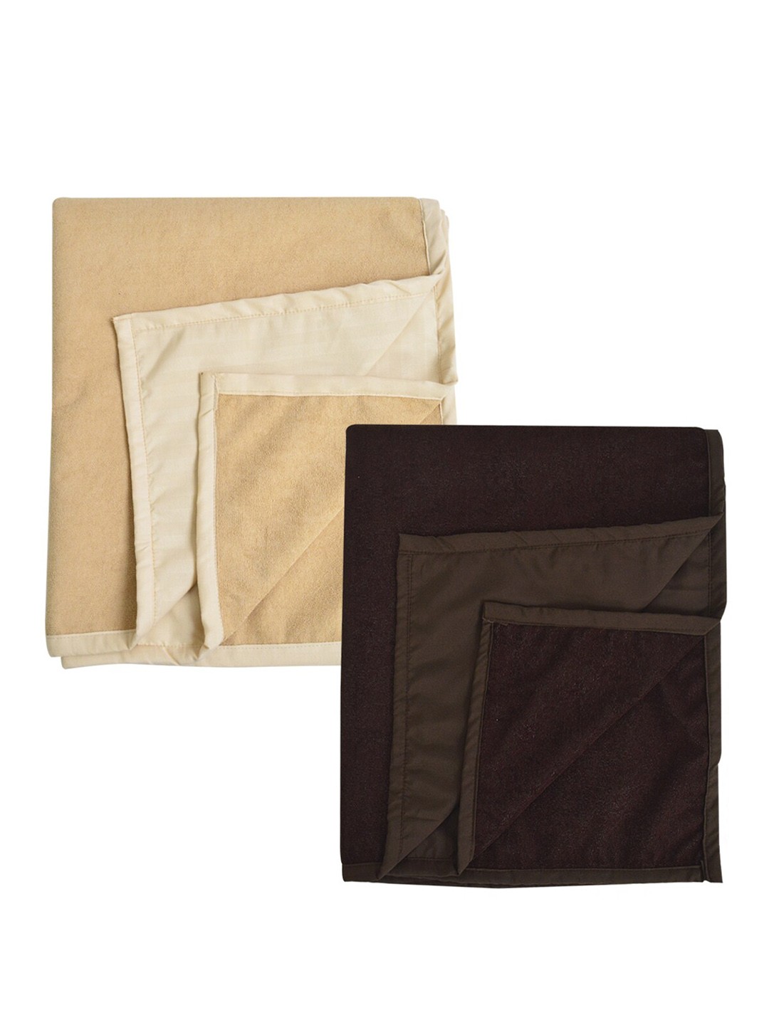 

Adbeni Infants 2-Pcs Beige & Brown Mattress Protectors