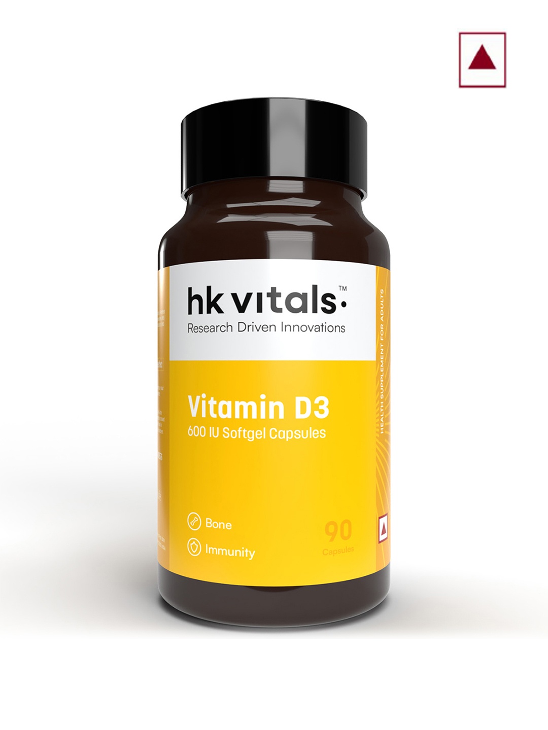 

HK VITALS Vitamin D3 Softgel Capsules To Support Bone Muscle & Immunity - 90 Capsules, Blue