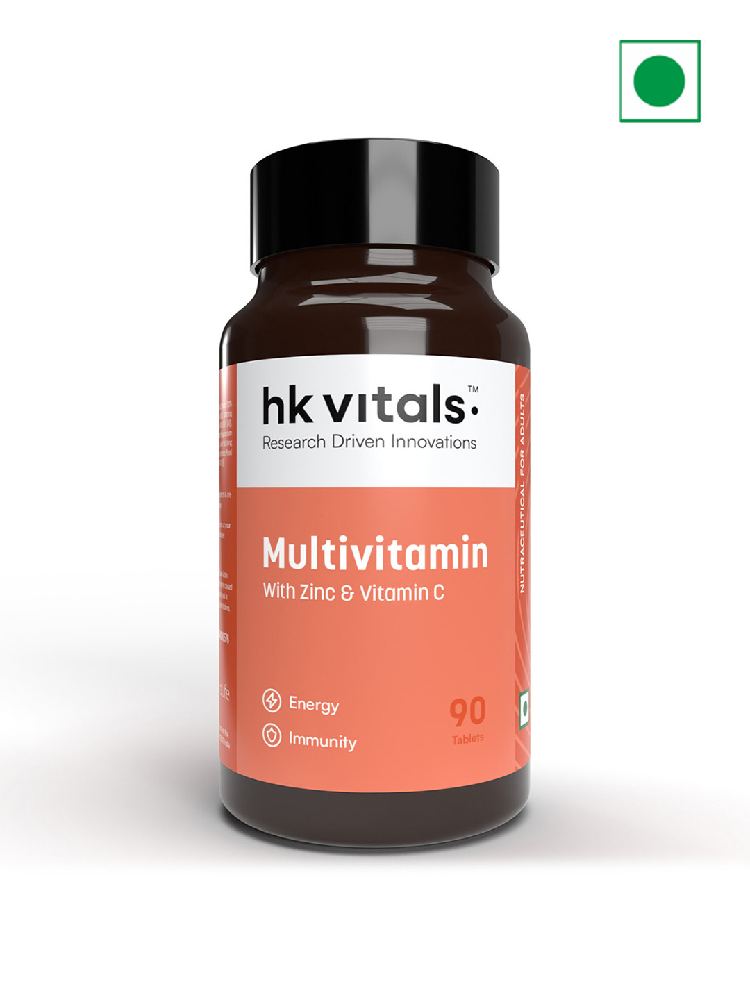 

HK VITALS Multivitamin with Zinc & Vitamin C & D3 - 90 Tablets, White