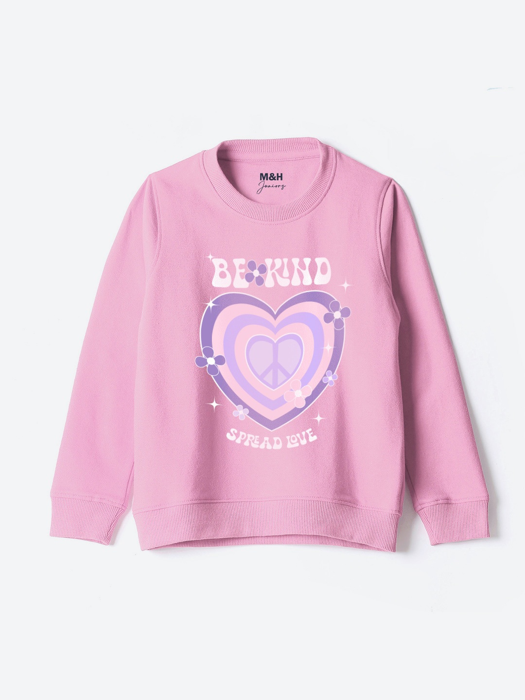 

M&H Juniors Girls Typography Printed Sweatshirt, Pink