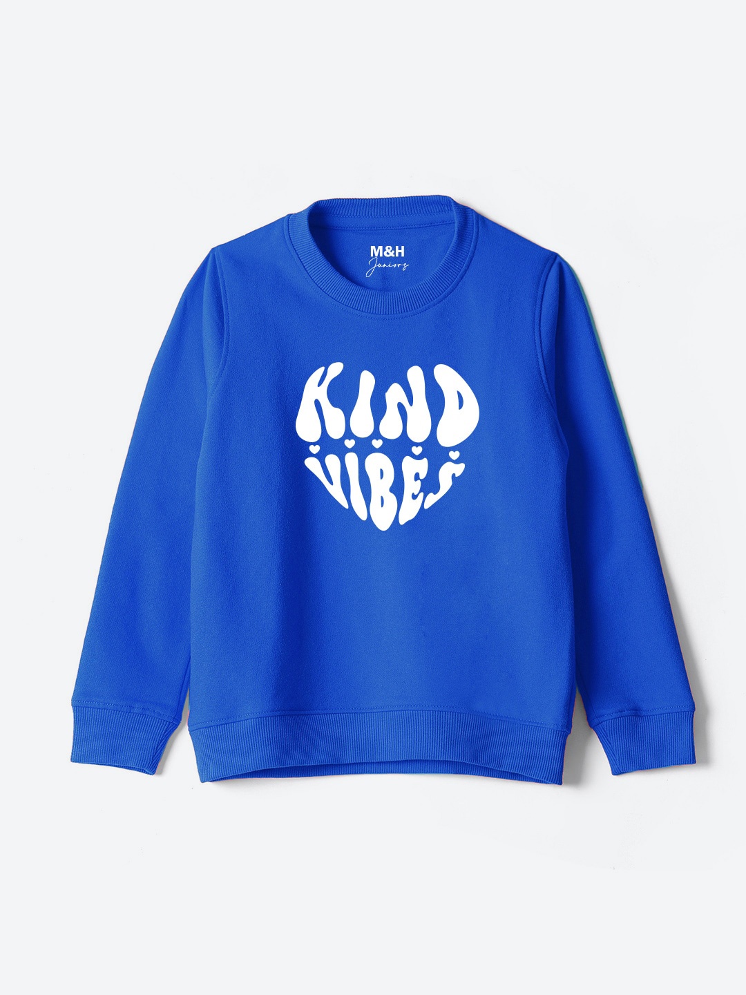 

M&H Juniors Girls Typography Printed Sweatshirt, Blue