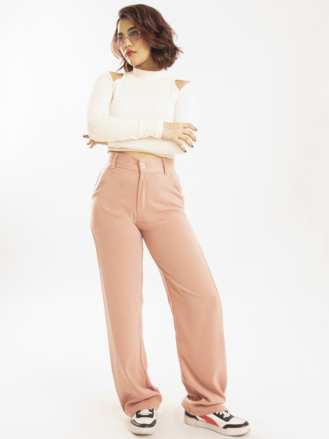 

Off Duty India Women Comfort Straight Fit High-Rise Cotton Jeans, Pink