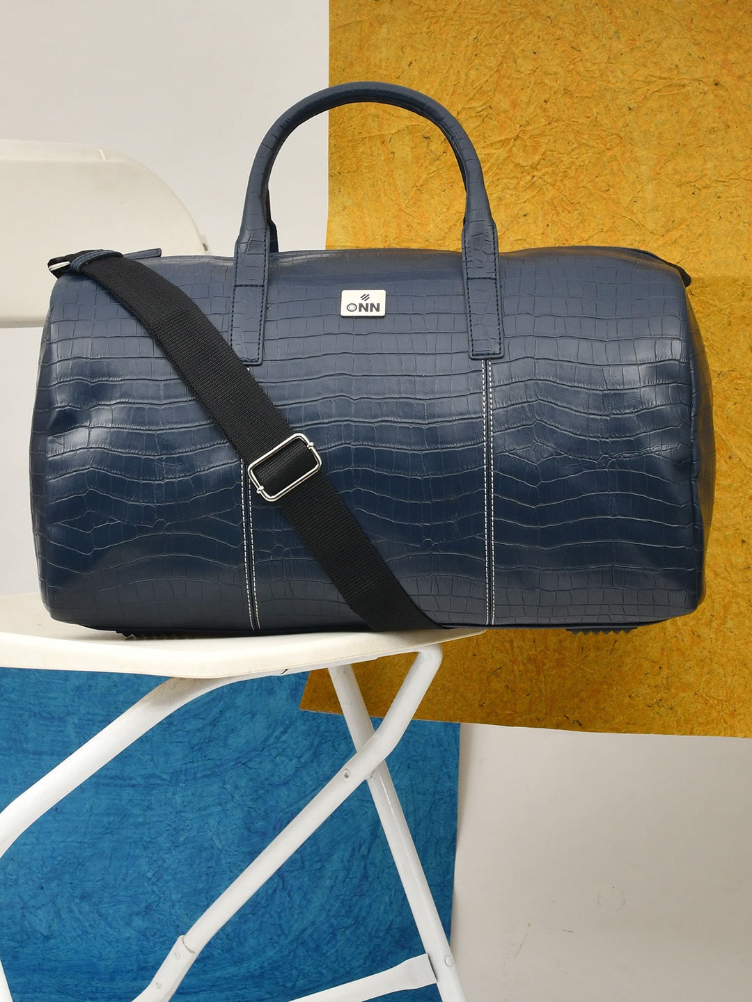 

ONN Textured Duffel Bag, Navy blue