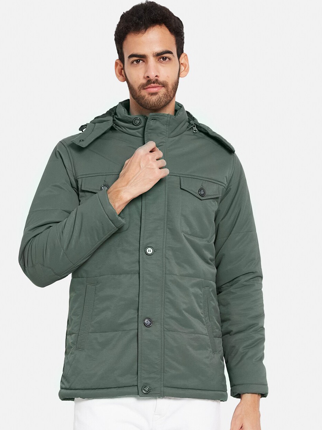 

METTLE Hooded Flap Pocket Detail Tailored Jacket, Grey