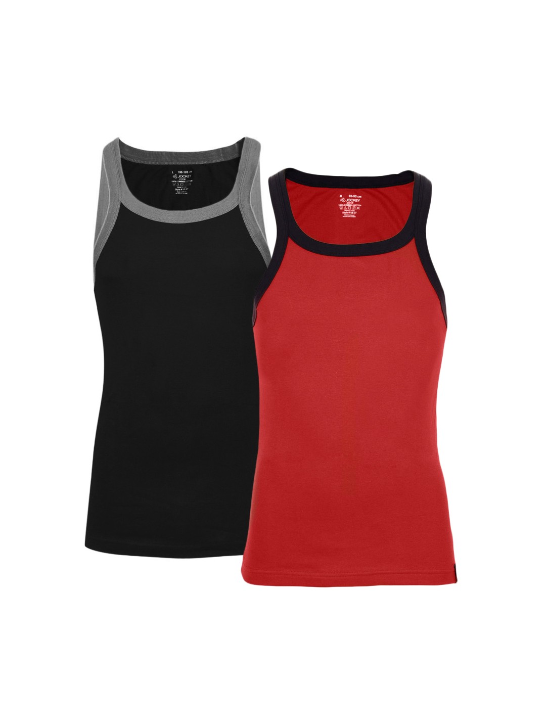 

Jockey Men Pack of 2 Innerwear Vests, Black