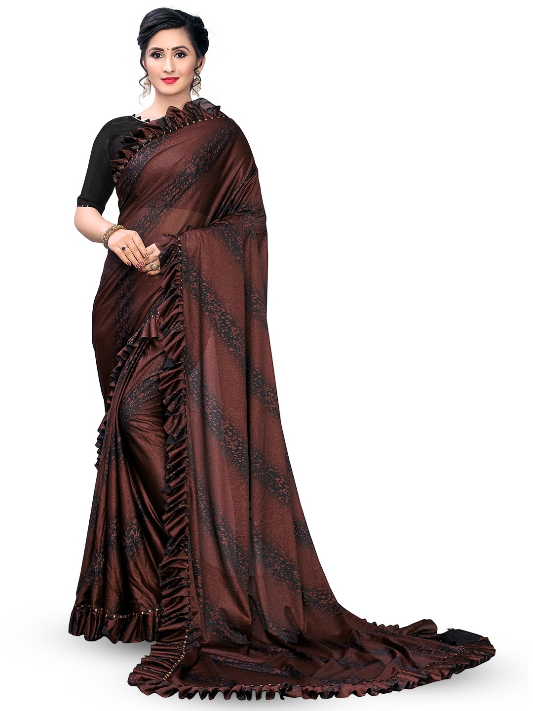 

KALINI Abstract Printed Saree, Maroon