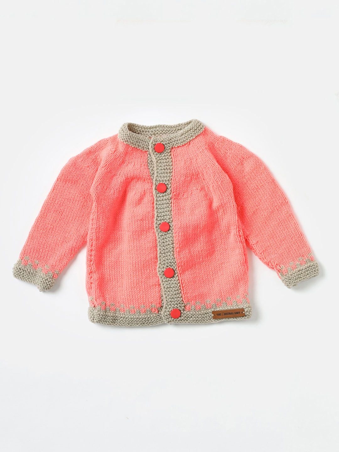 

The Original Knit Kids Self Design Cardigan, Peach