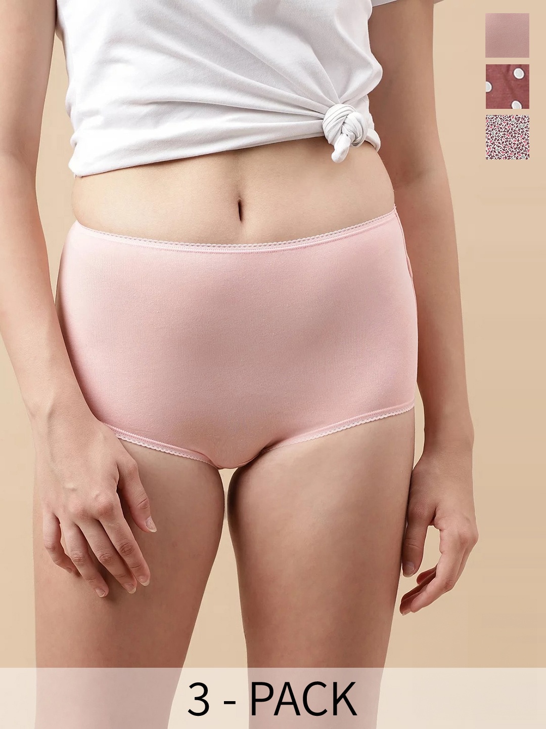 

Marks & Spencer Pack Of 3 High-Rise Cotton Hipster Briefs, Green