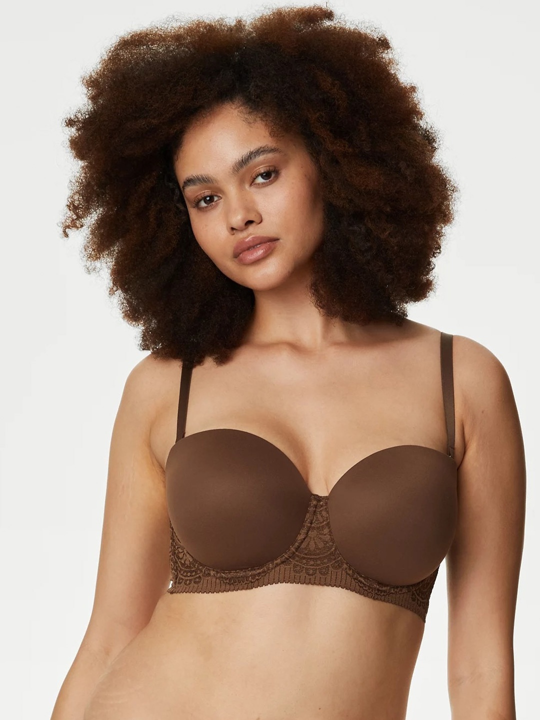 

Marks & Spencer Full Coverage Underwired Lightly Padded T-shirt Bra WIth All Day Comfort, Brown