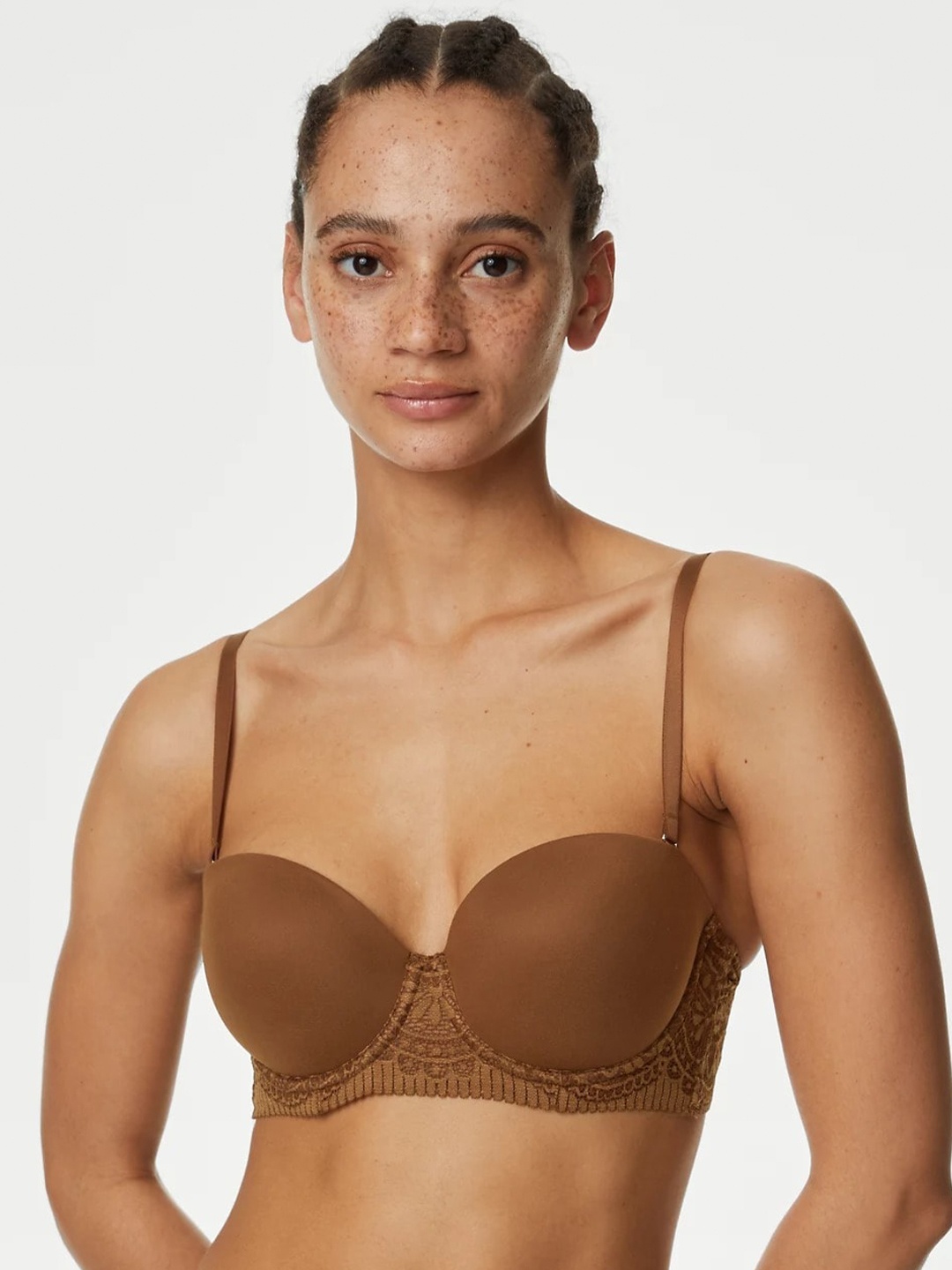 

Marks & Spencer Full Coverage Underwired Lightly Padded T-shirt Bra WIth All Day Comfort, Brown