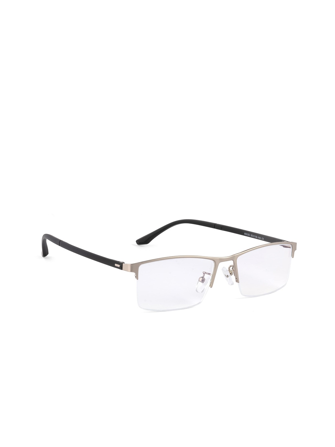 

ROYAL SON Unisex Half Rim Square Frames, Silver