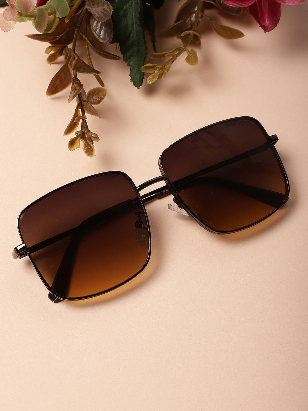 

MARC LOUIS Unisex Square Sunglasses with UV Protected Lens MARC LOUIS B80-233(1) BROWN SG