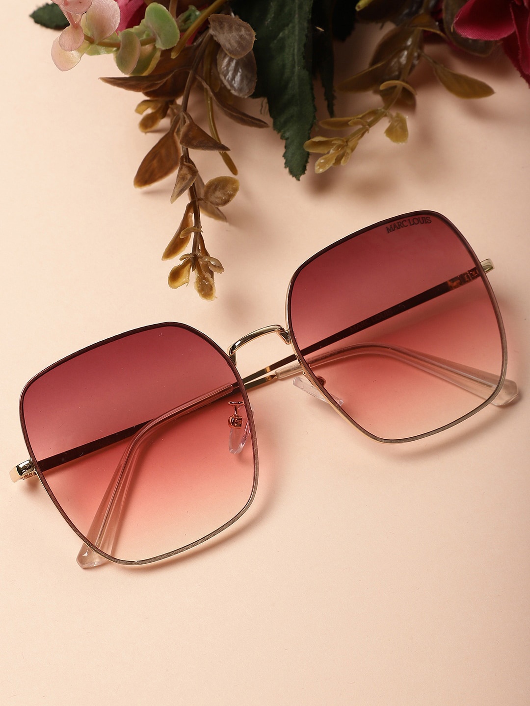 

MARC LOUIS Unisex Square Sunglasses With UV Protected Lens MARC LOUIS B80, Pink
