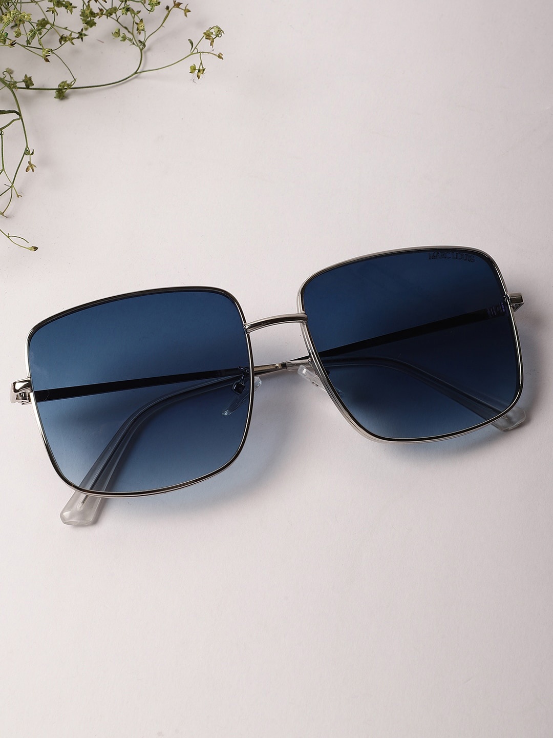 

MARC LOUIS Unisex Square Sunglasses with UV Protected Lens B80-233(1) SILVER GREEN SG, Blue