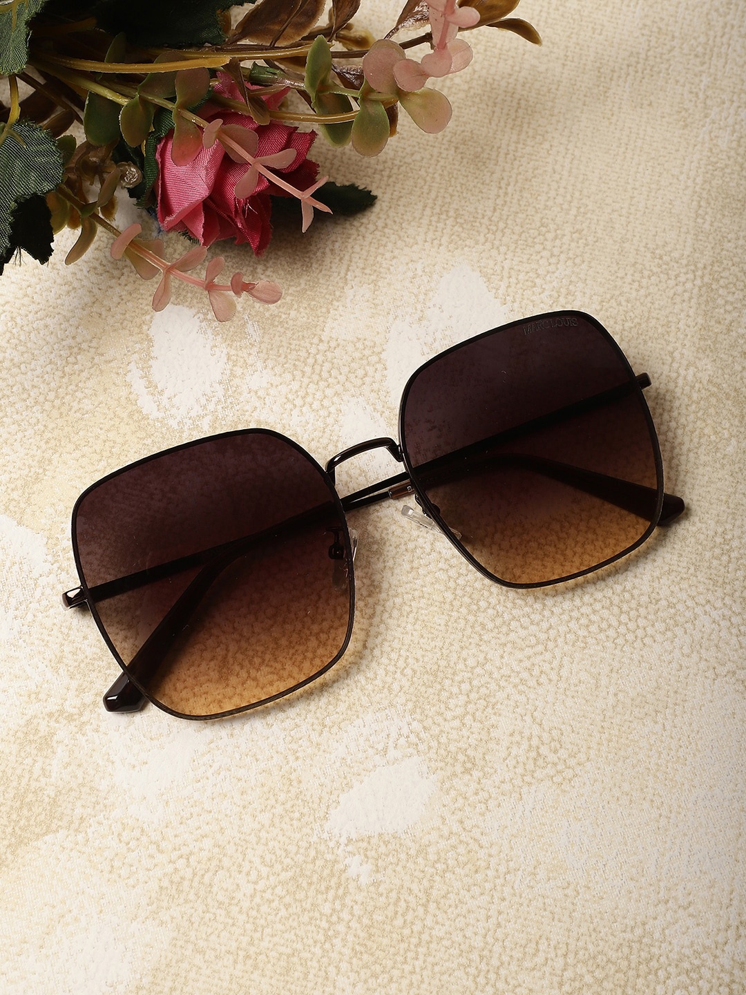 

MARC LOUIS Women Square Sunglasses with UV Protected Lens MARC LOUIS B80-481, Brown