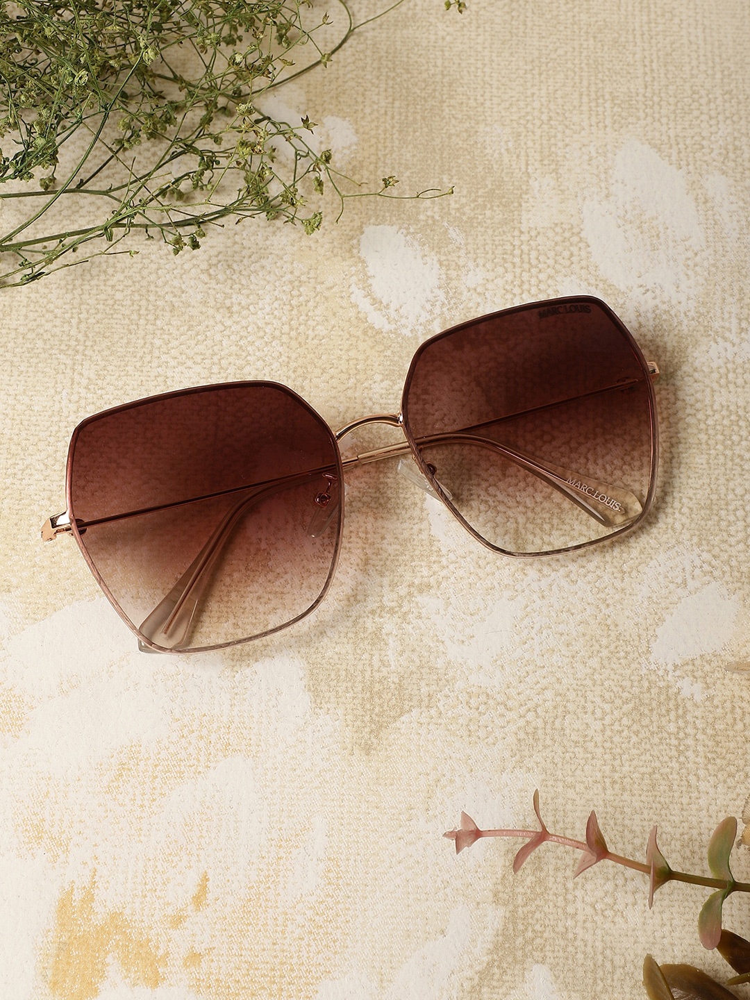 

MARC LOUIS Women Square Sunglasses with UV Protected Lens MARC LOUIS B80-518, Brown