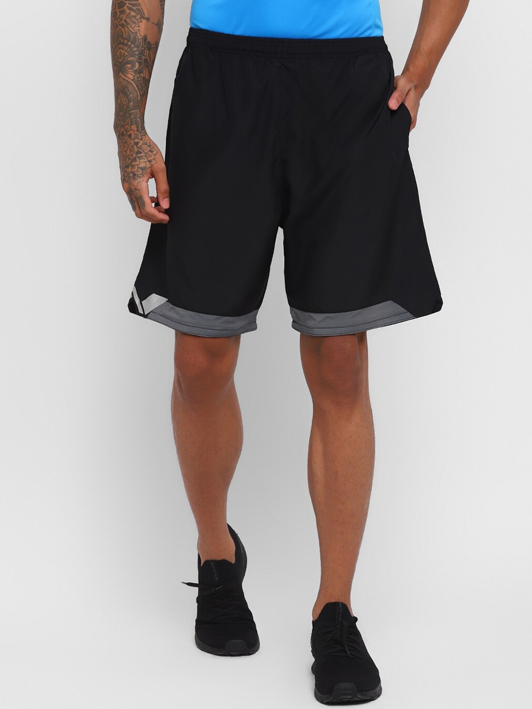 NIVIA Men High-Rise Regular Shorts, Black