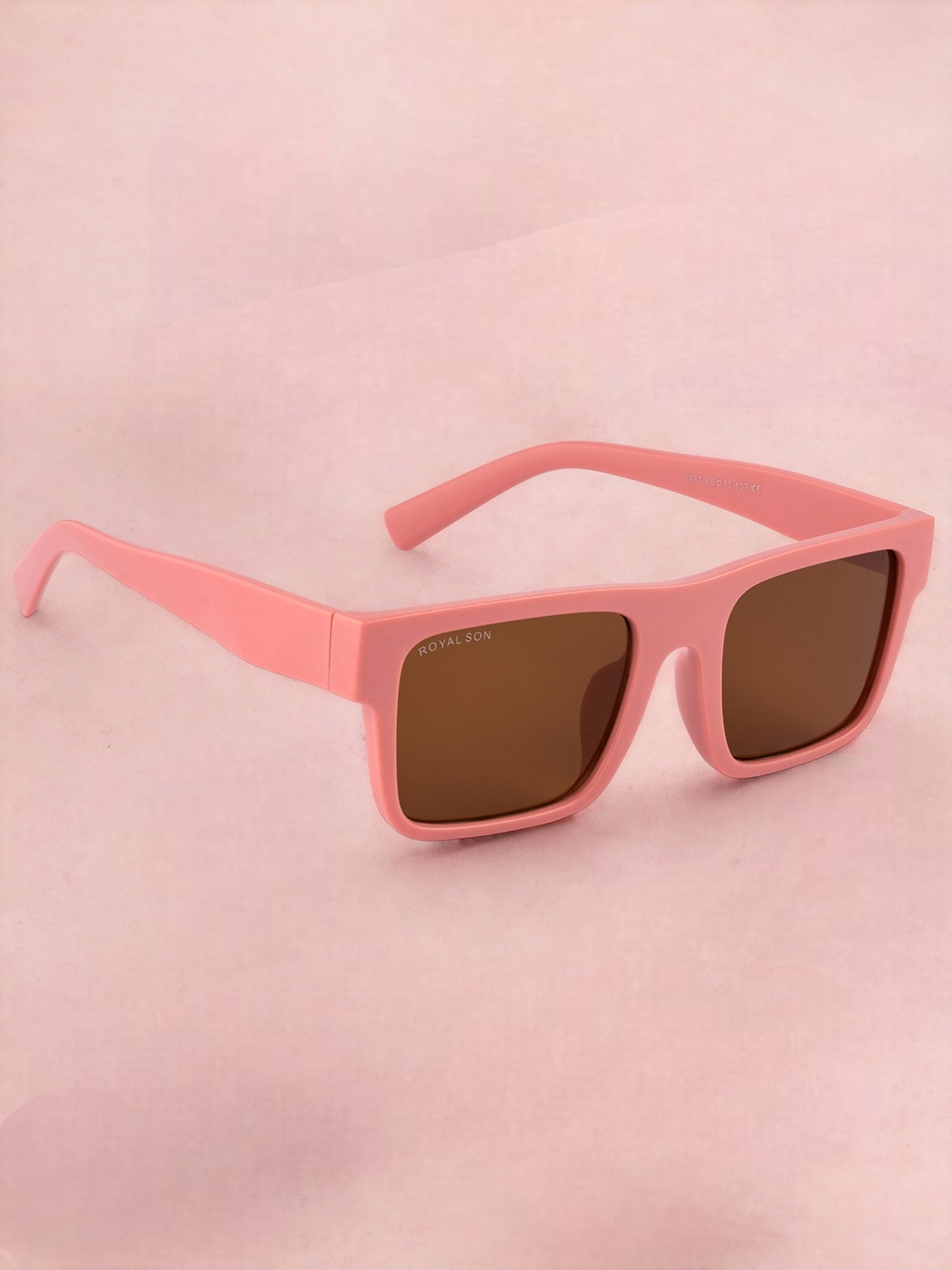 

ROYAL SON Women Rectangle Sunglasses with UV Protected Lens CHI00168-C4, Brown