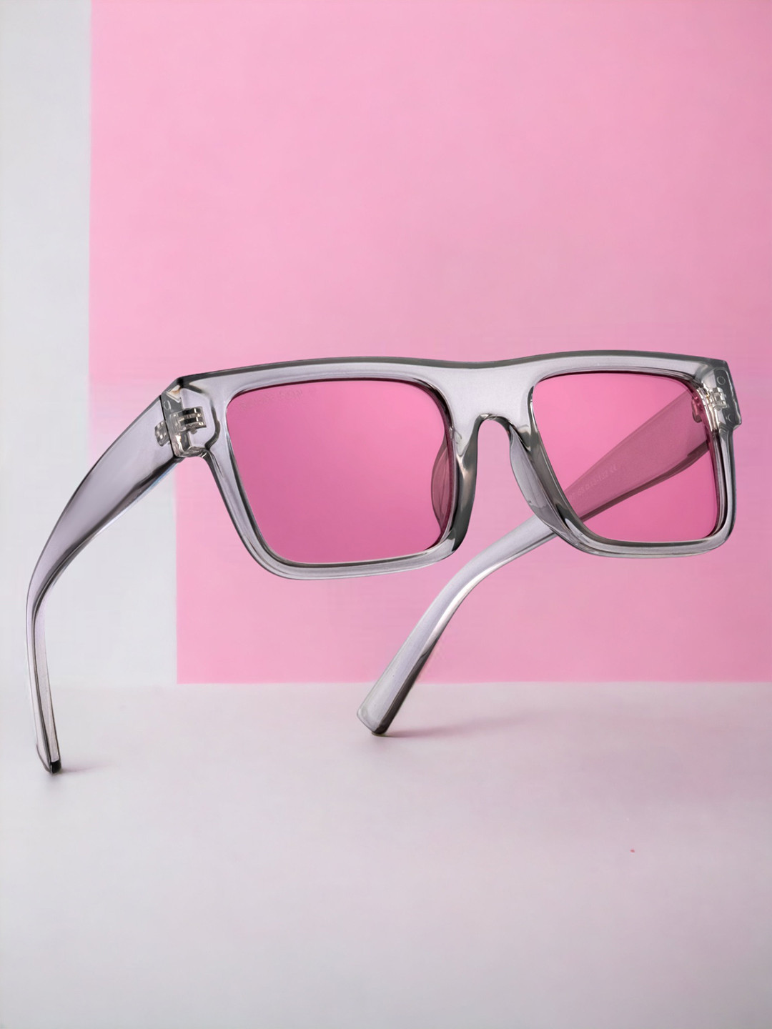 

ROYAL SON Women Rectangle Sunglasses with UV Protected Lens CHI00168-C2, Pink