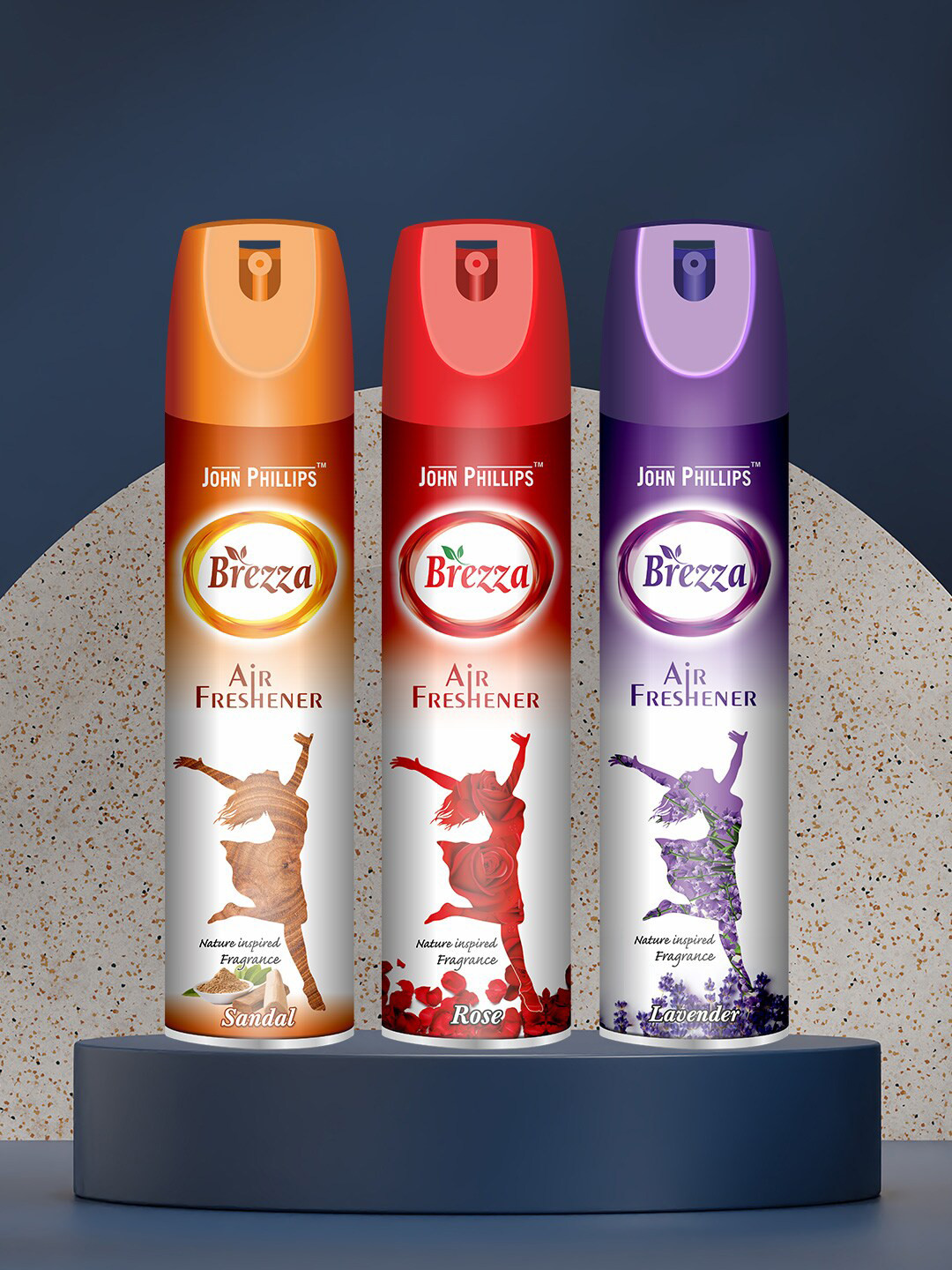 

JOHN PHILLIPS Orange 3-Pieces Sandal With Rose & Lavender Room Air Freshener 234 ml Each