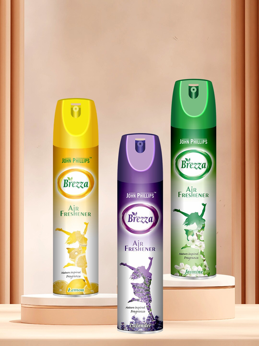 

JOHN PHILLIPS Yellow 3-Pieces Lemon With Lavender & Jasmine Room Air Freshener 234 ml Each