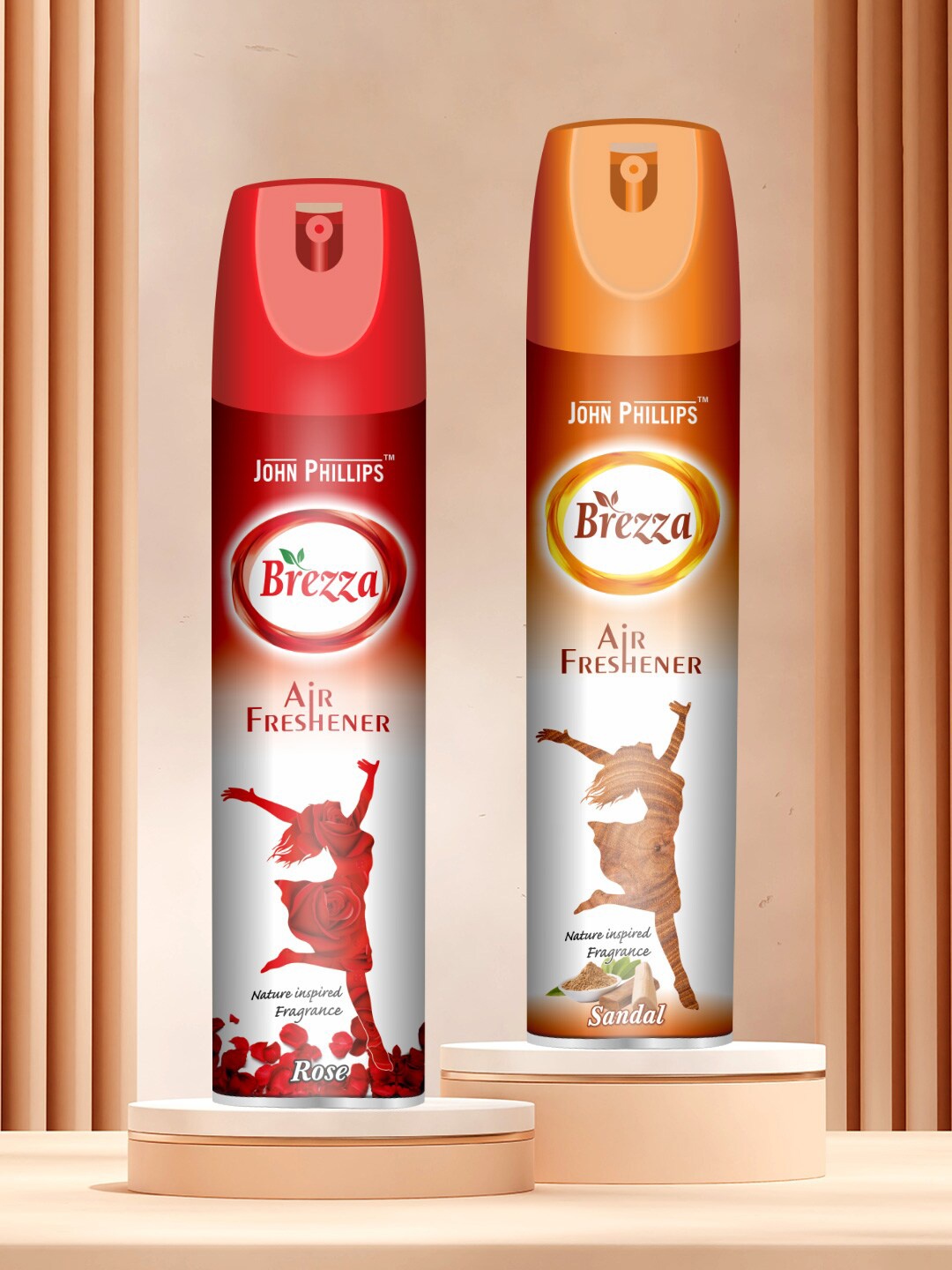 

JOHN PHILLIPS 2-Pcs Rose & Sandal Room Air Freshener - 234 ML Each, Red