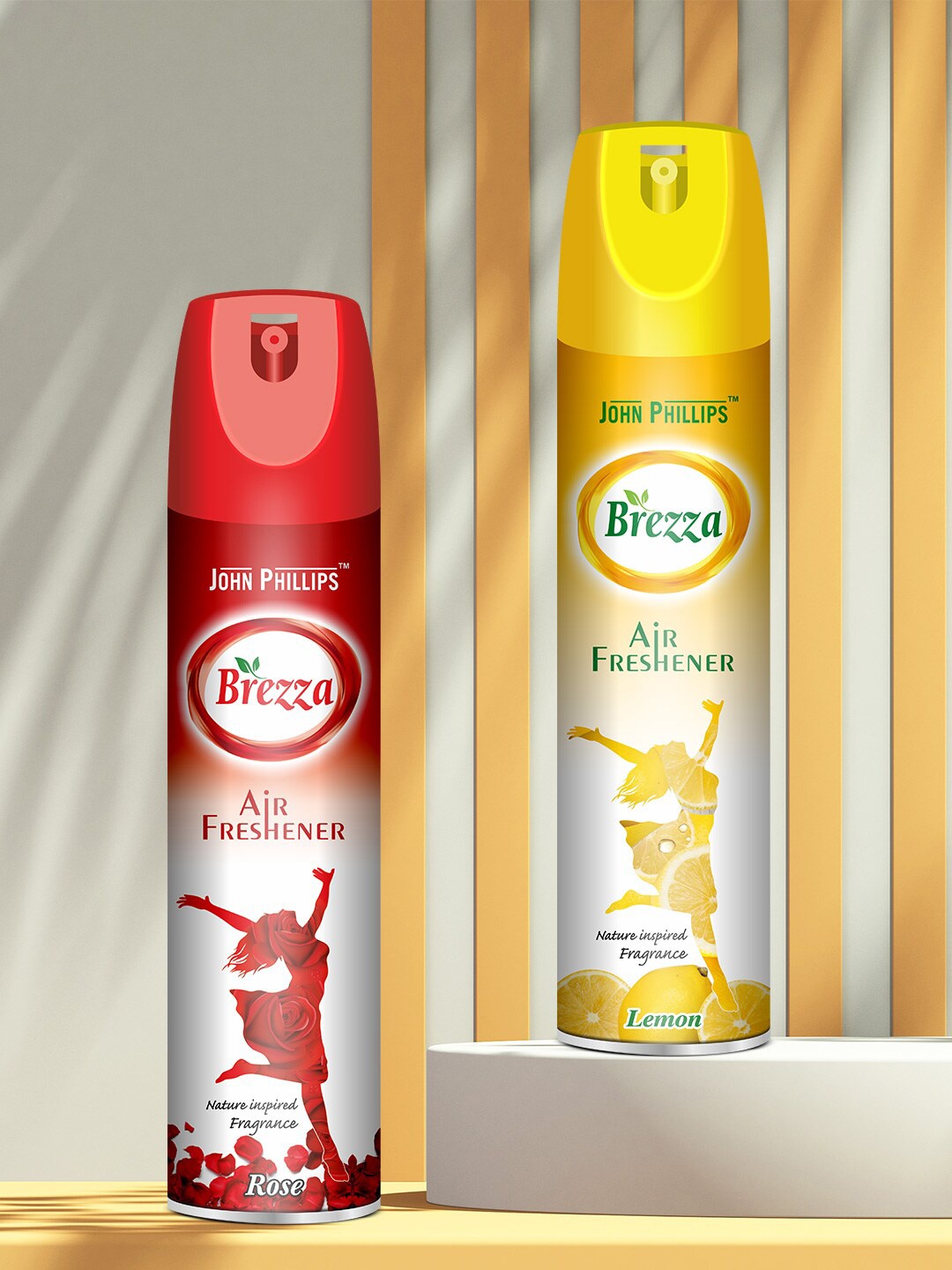 

JOHN PHILLIPS 2-Pcs Rose & Lemon Room Air Fresheners 234 ML Each, Red