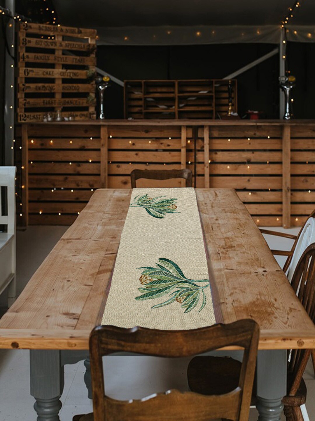 

AVI Living Green Floral Printed Table Runner