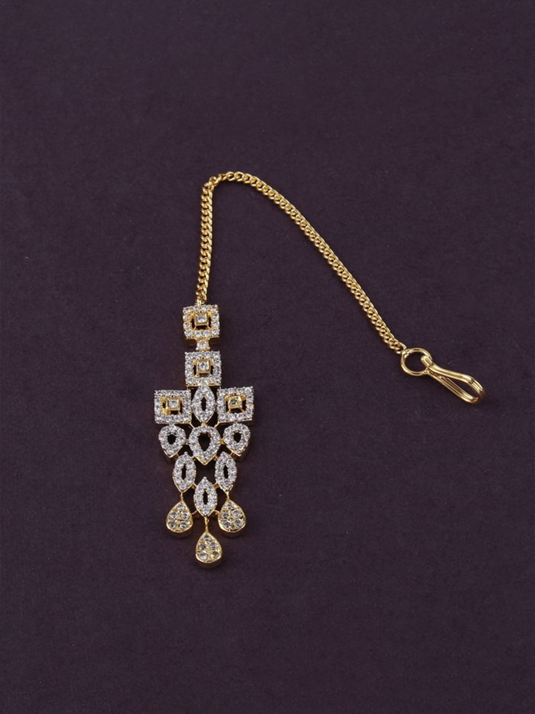

Mirana Gold-Plated AD Kundan Stone Studded Head Jewellery