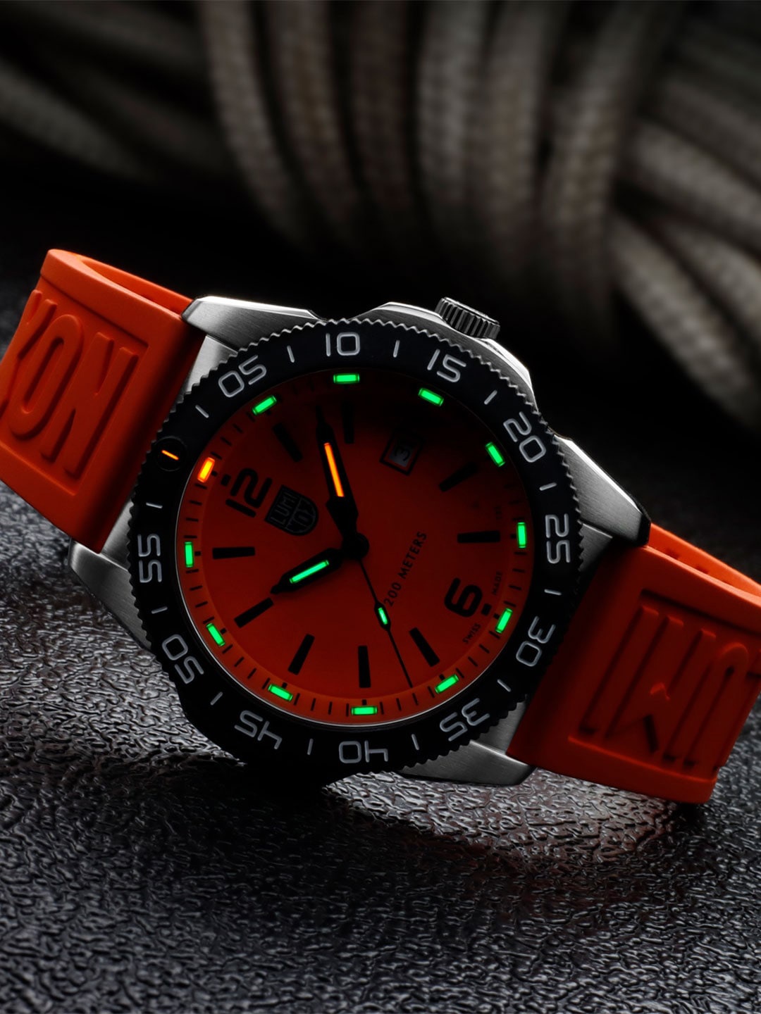 

Luminox Men Water Resistant Round Shaped Analogue Watch XS.3129, Orange