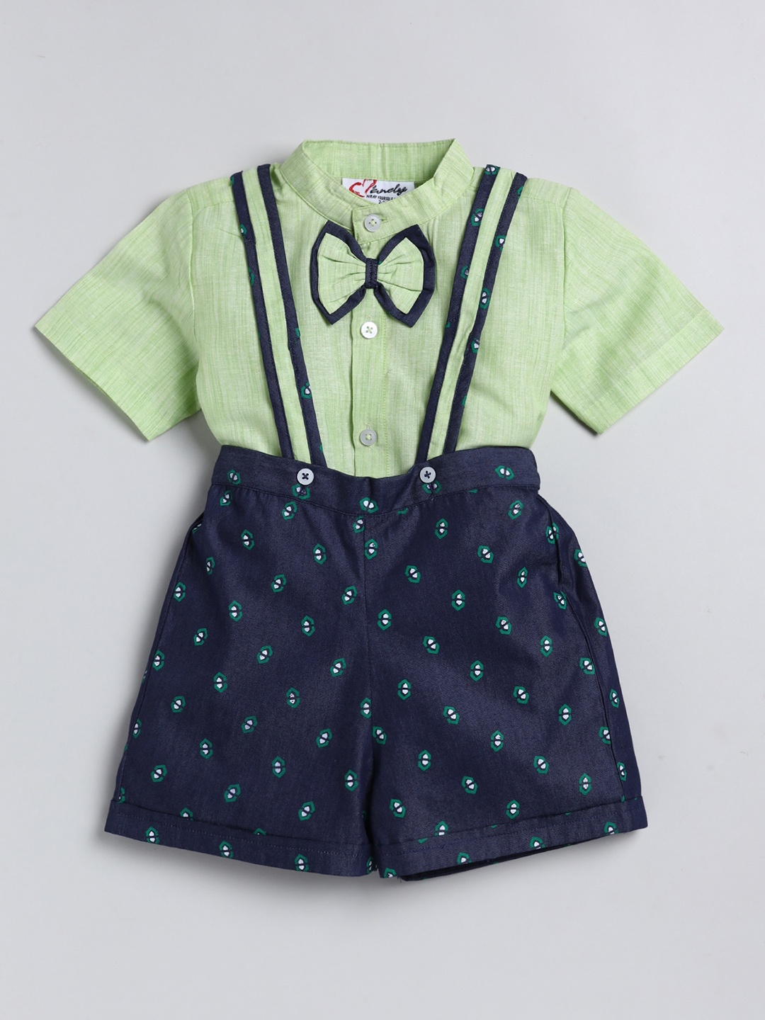 

BAESD Girls Pure Cotton Shirt With Shorts Clothing Set, Green