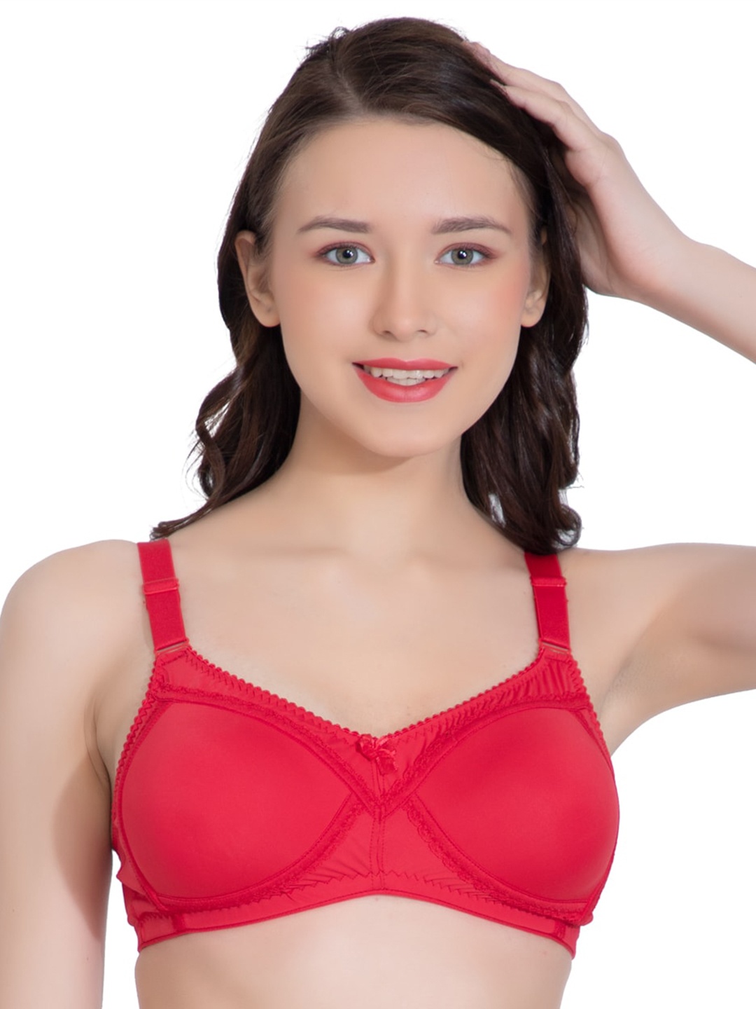 

LACYLUXE Full Coverage Lightly Padded Everyday Bra With All Day Comfort, Red