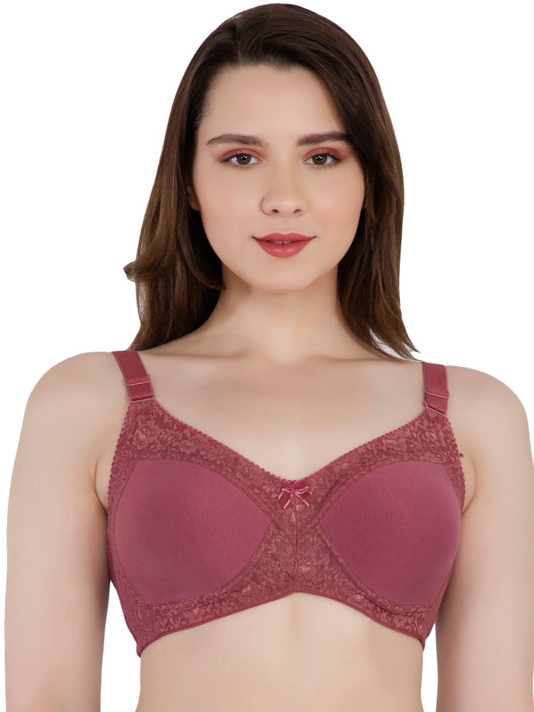 

LACYLUXE Full Coverage Lightly Padded Minimizer Bra With All Day Comfort, Maroon