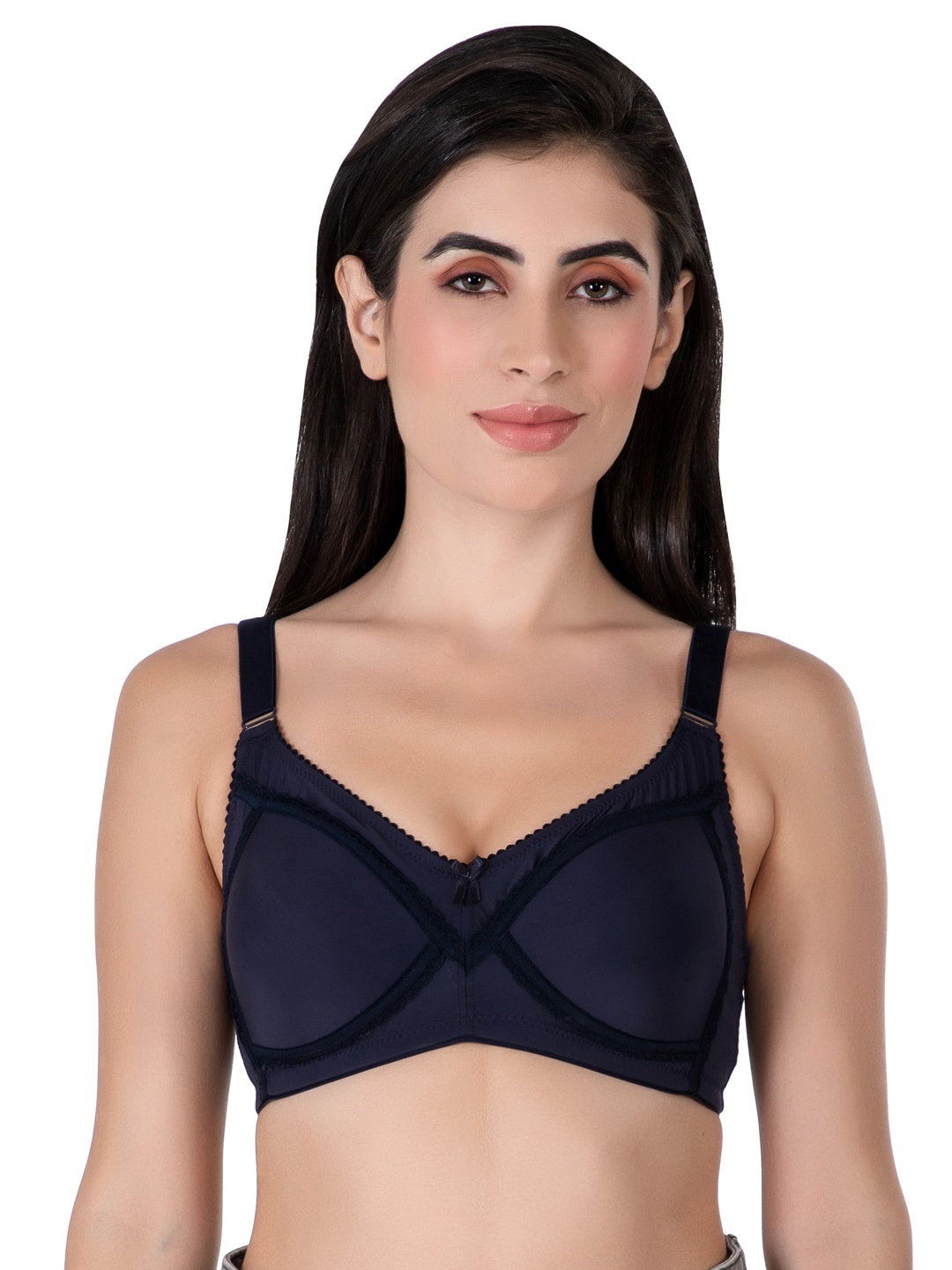 

Eve's Beauty Lightly Padded Full Coverage Minimizer Bra With All Day Comfort, Navy blue