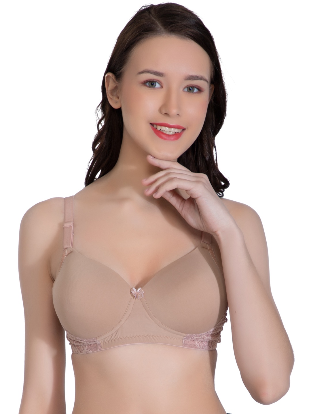 

Eve's Beauty Lightly Padded Full Coverage T-shirt Bra With All Day Comfort, Nude