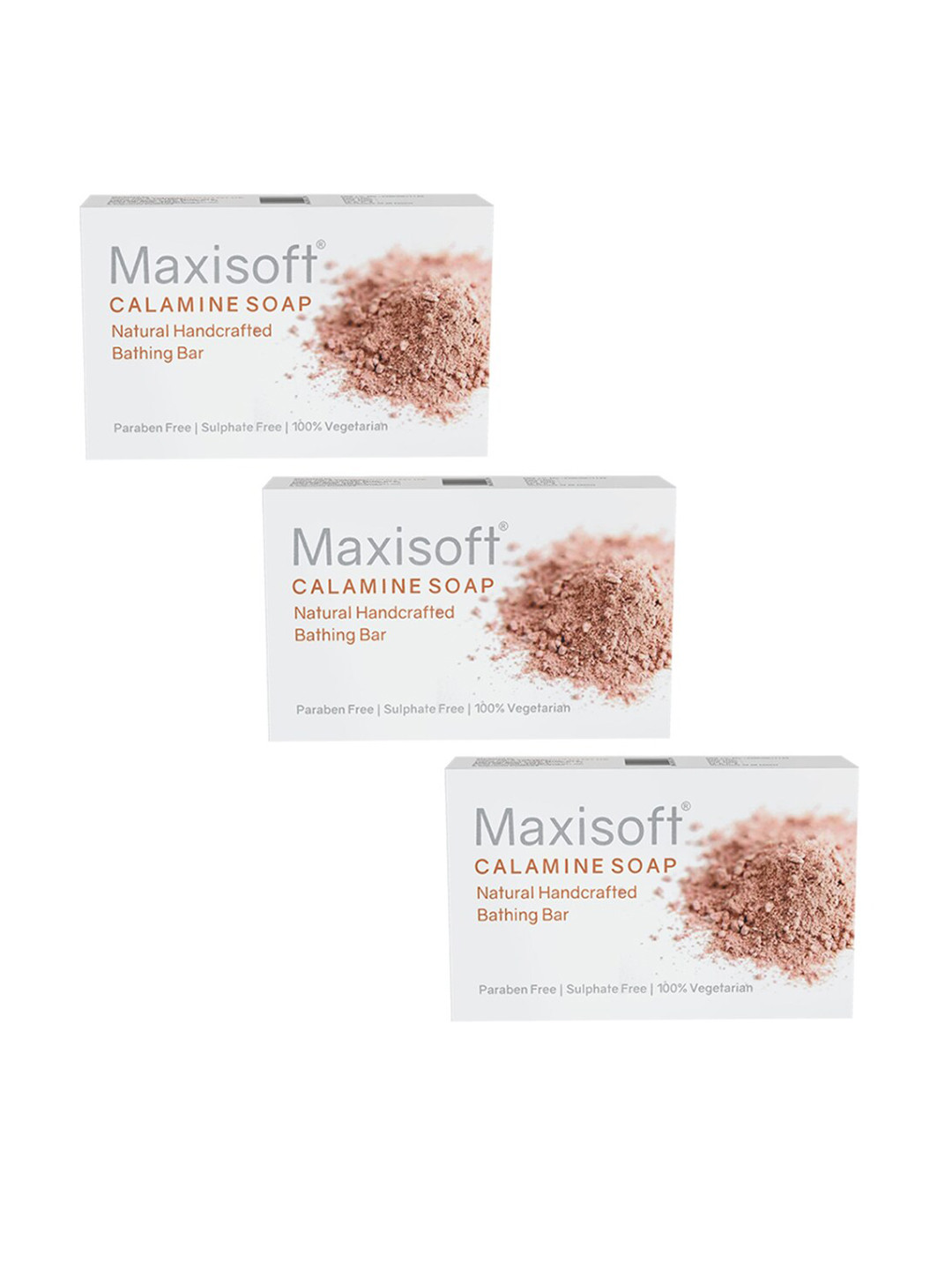 

Maxisoft Set Of 3 Calamine Natural Handcrafted Bathing Bar - 75g Each, White