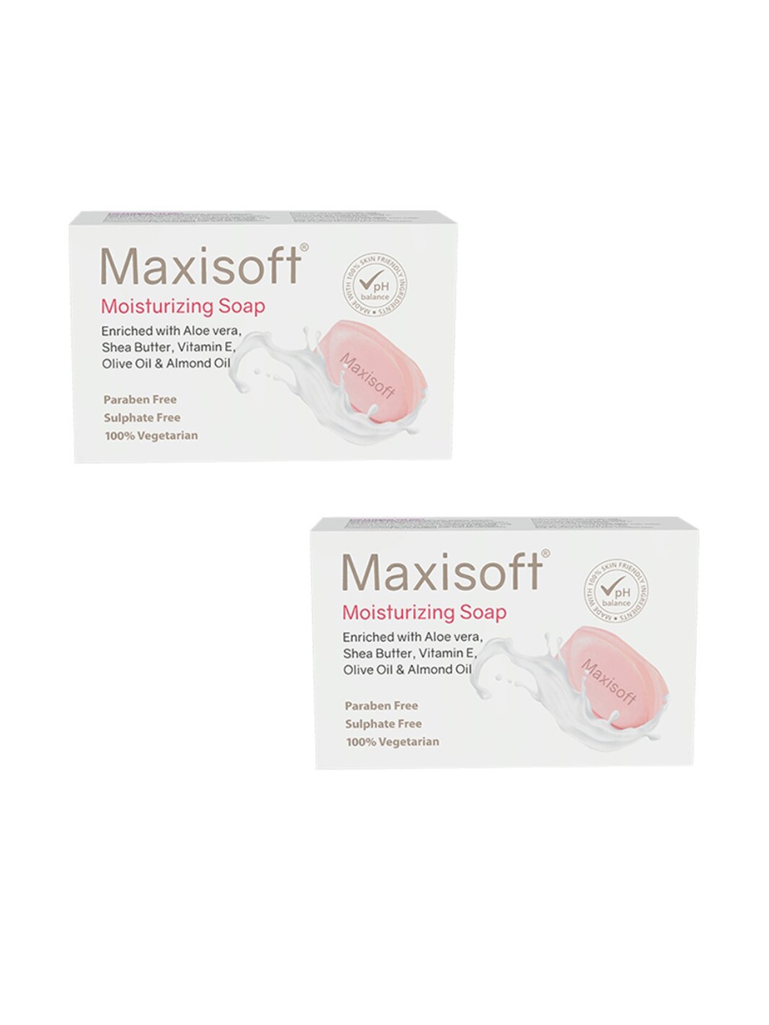 

Maxisoft Set of 2 Moisturizing Soaps with Aloe Vera & Neem - 75 g Each, White