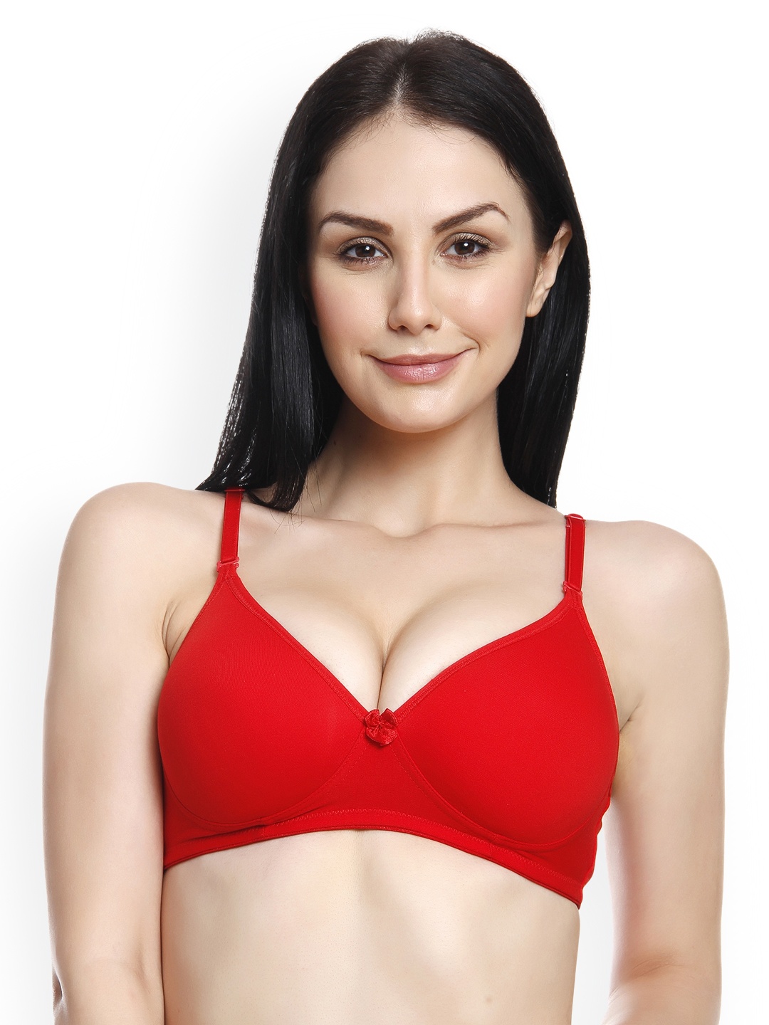 

Innocence Red Solid Non-Wired Non Padded Push-Up Bra BBAPLIN36549