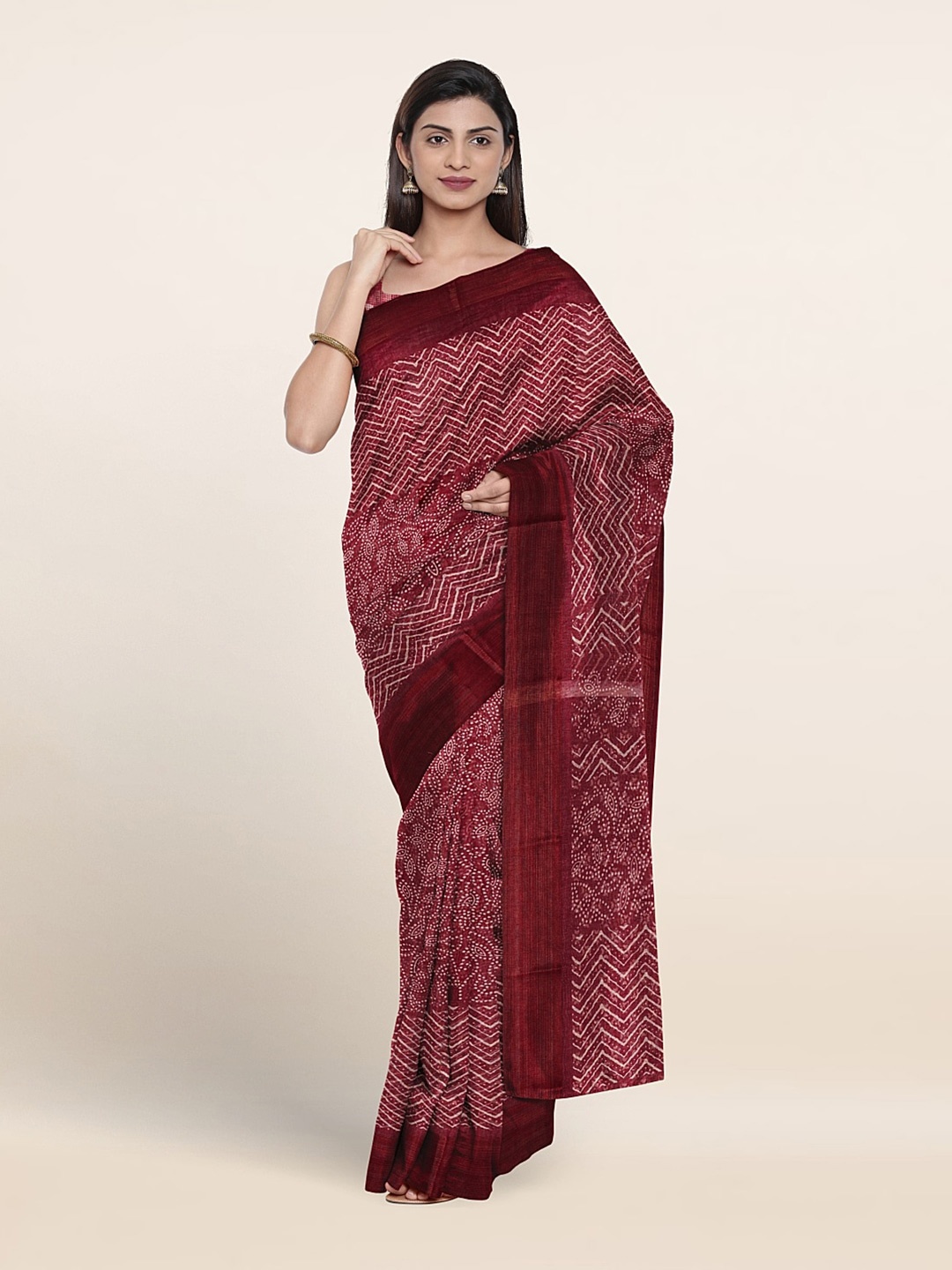 

Pothys Geometric Printed Saree, Purple