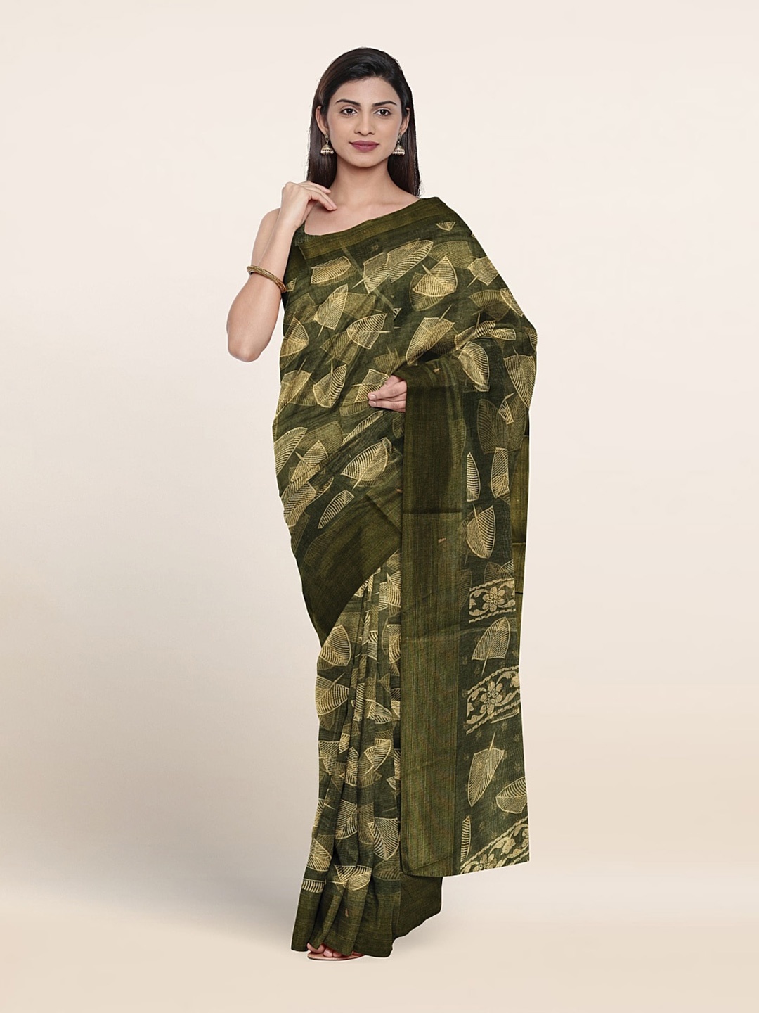 

Pothys Ethnic Motifs Printed Saree, Green